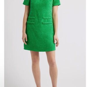 NWT Eliza J Emerald Green Tweed Mini Dress